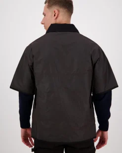 Men's 3/4 Sleeve Brown Oilskin Jacket