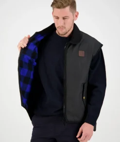 Men's Foxton Oilskin Vest with Wool Lining