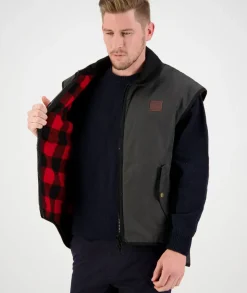 Men's Foxton Oilskin Vest with Wool Lining