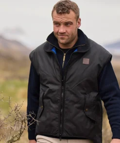 Men's Foxton Oilskin Vest with Wool Lining