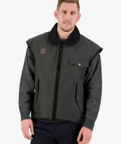 Men's Levels Oilskin Vest with Cotton Lining