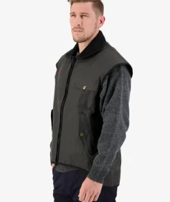 Men's Levels Oilskin Vest with Cotton Lining