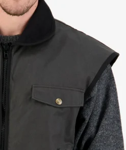 Men's Levels Oilskin Vest with Cotton Lining